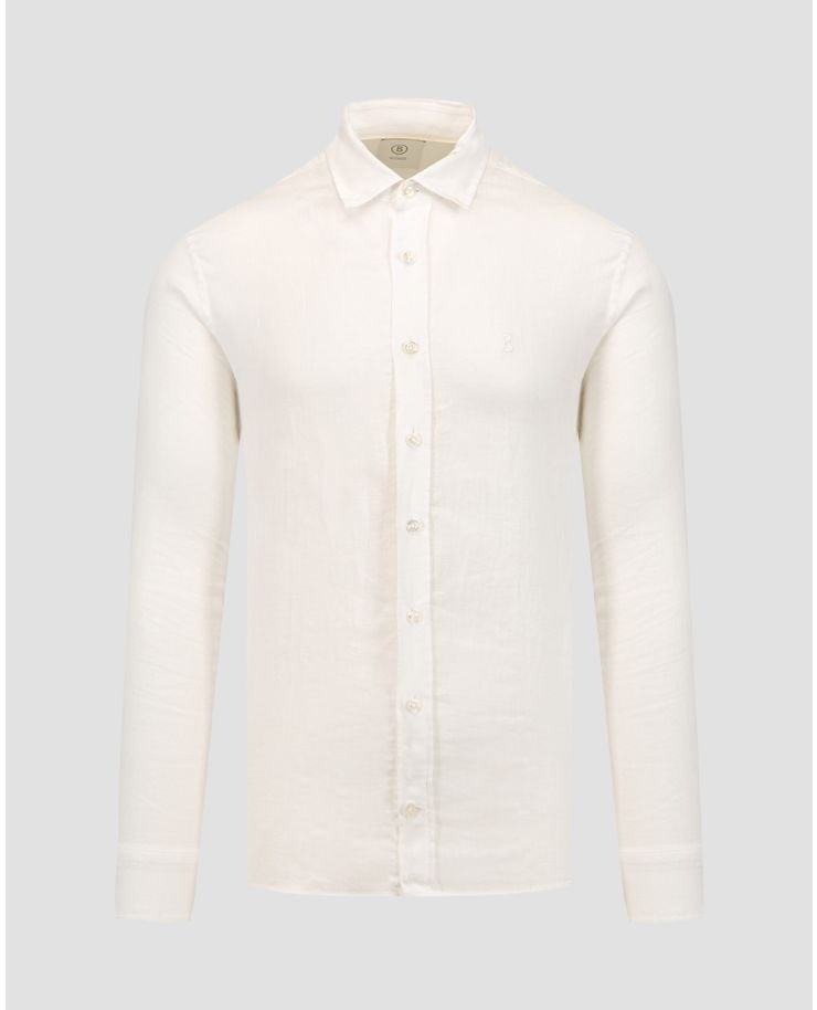 Camicia bianca di lino da uomo BOGNER Timi