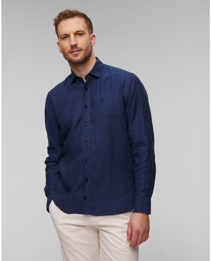 Men's navy blue linen shirt BOGNER Timi