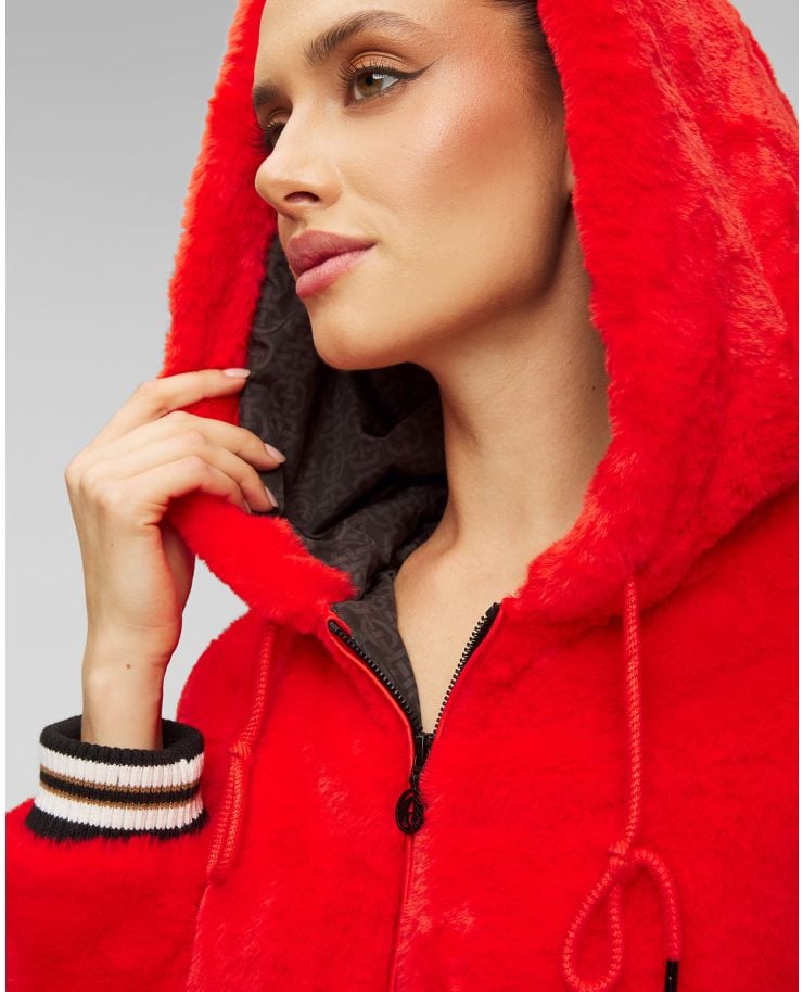 Červená dámská bunda z umělého kožíšku Sportalm