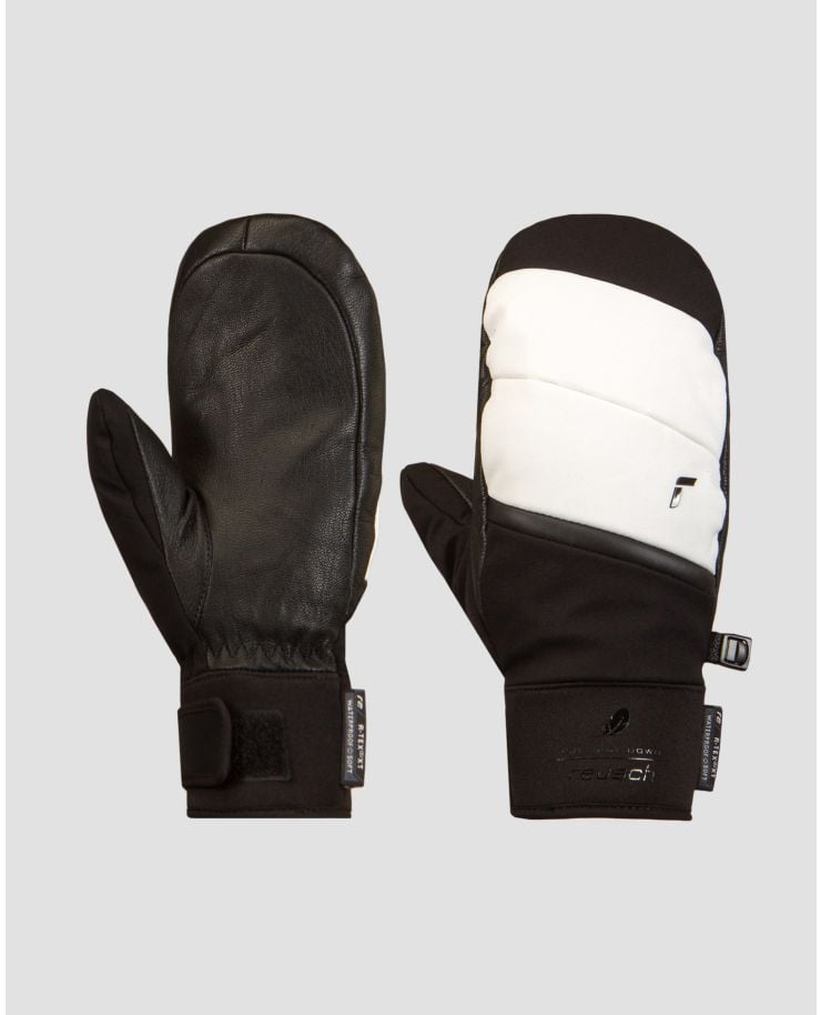 Dwupalczaste rękawice narciarskie damskie czarno-białe Reusch Febe R-TEX® XT Mitten