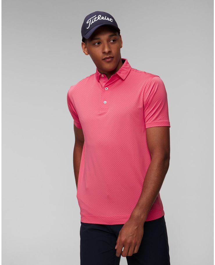Tricou polo roz pentru bărbați FootJoy Eu S.Lisle Dot Prt