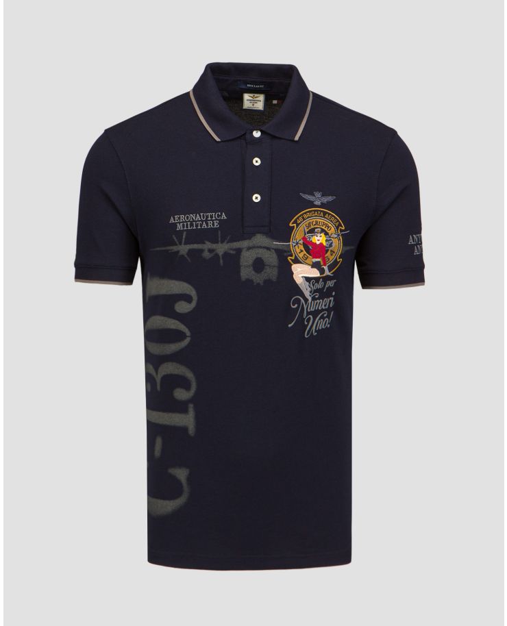 Men's Aeronautica Militare Polo Shirt Navy Blue