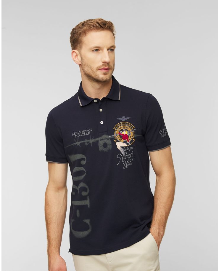 Men's Aeronautica Militare Polo Shirt Navy Blue