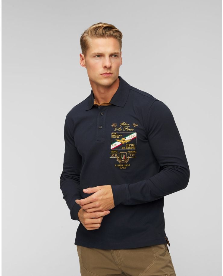 Tricou polo cu mânecă lungă pentru bărbați Aeronautica Militare