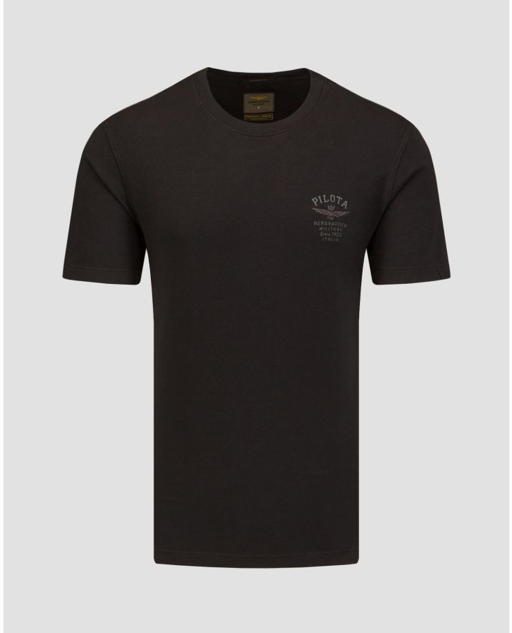 Aeronautica Militare Schwarzes Herren-T-Shirt