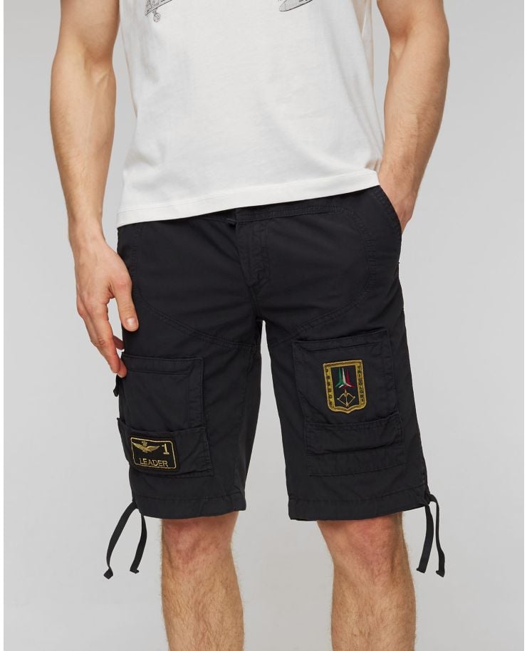 Men's navy blue cargo shorts Aeronautica Militare