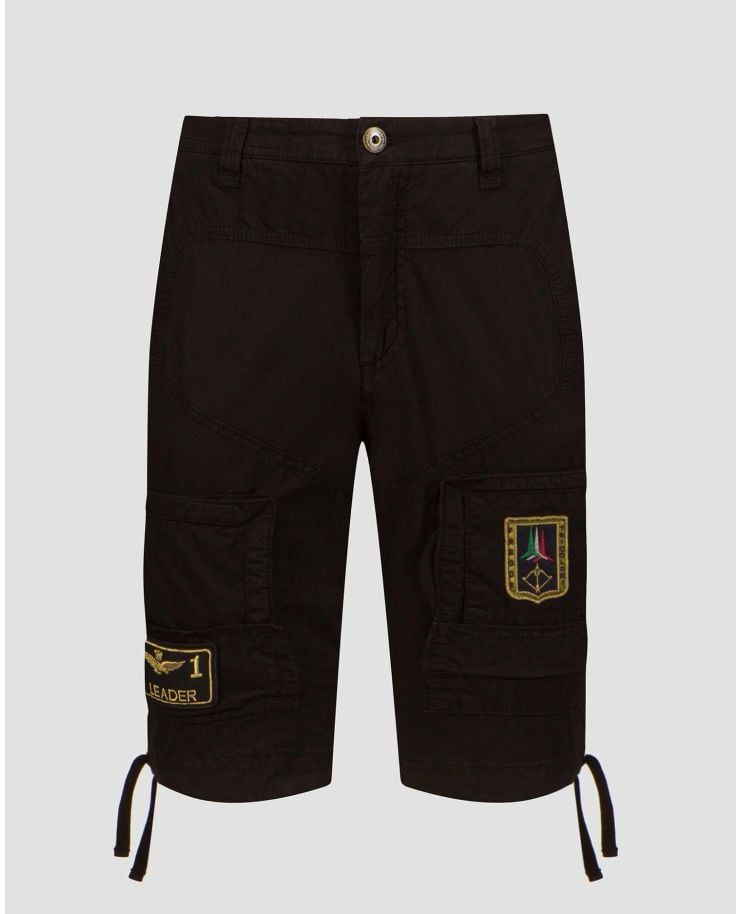 Men's black cargo shorts Aeronautica Militare