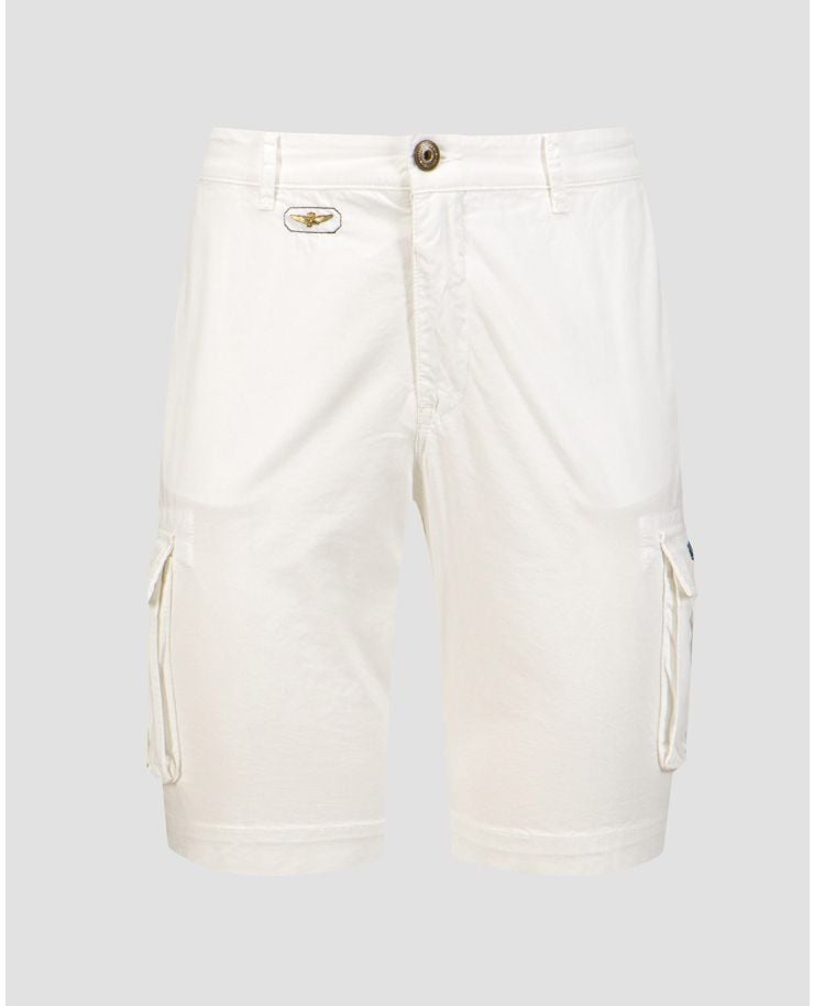 Men's white cargo shorts Aeronautica Militare