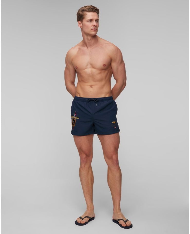 Shorts da bagno blu scuro da uomo Aeronautica Militare