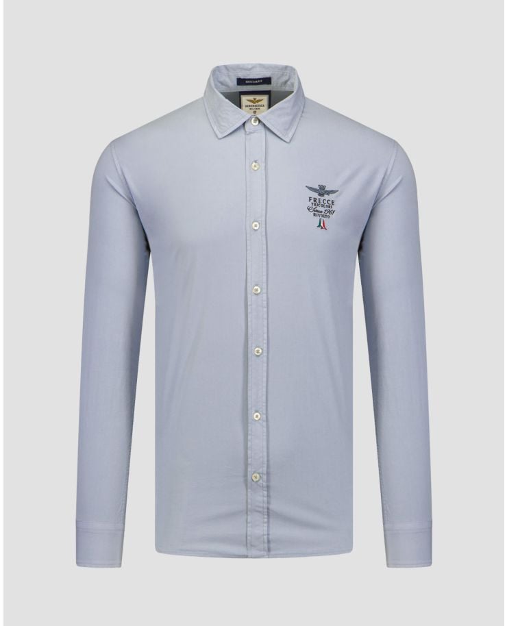 Chemise bleue pour hommes Aeronautica Militare