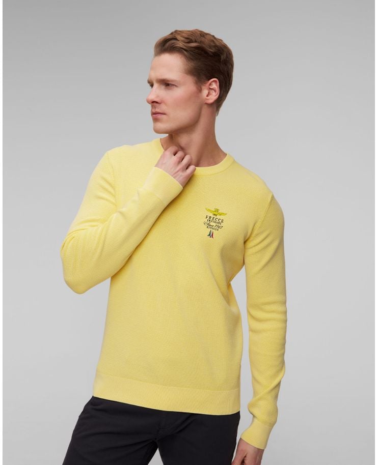 Żółty sweter męski Aeronautica Militare