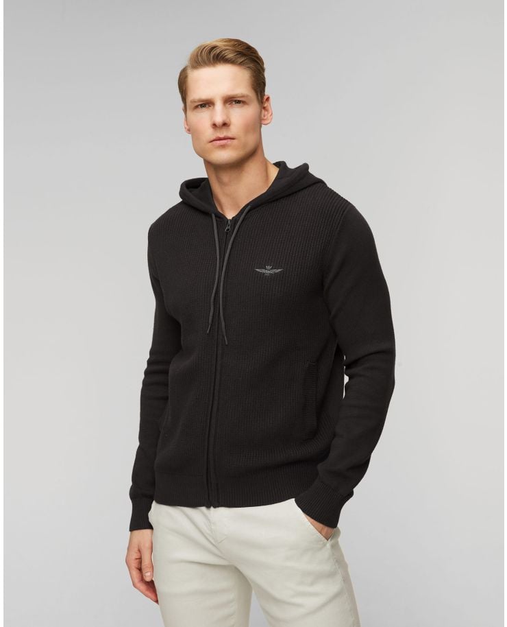 Men's graphite hooded sweatshirt Aeronautica Militare