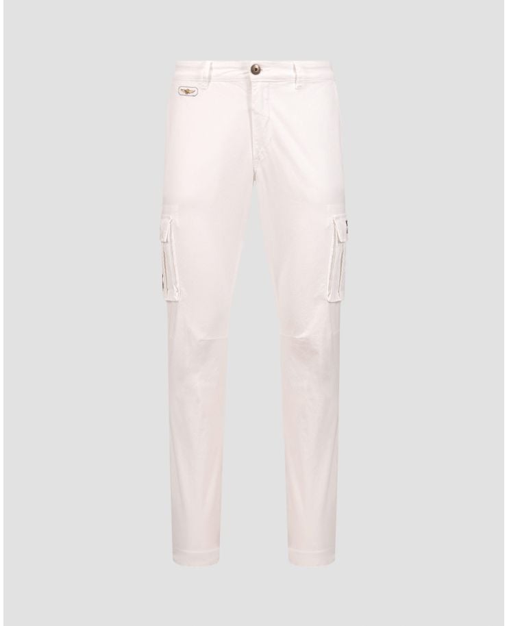 Bílé pánské kapsáčové kalhoty Aeronautica Militare