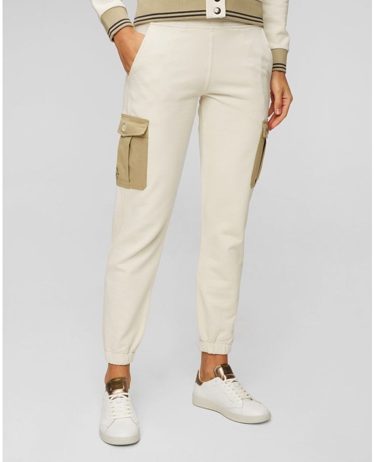 Beżowe spodnie dresowe damskie Aeronautica Militare