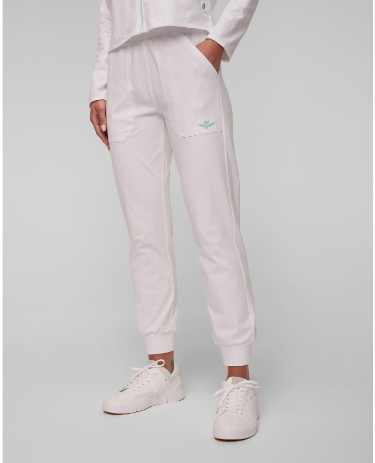 Białe spodnie dresowe damskie Aeronautica Militare