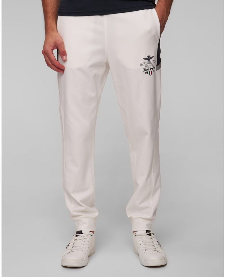 Białe spodnie dresowe męskie Aeronautica Militare