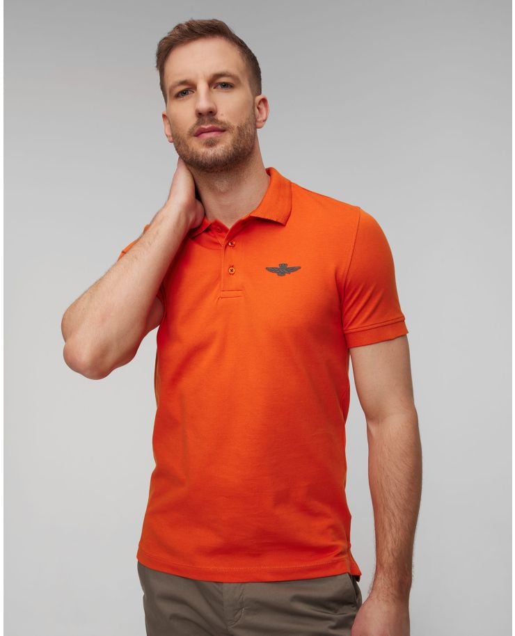 Tricou polo portocaliu pentru bărbați Aeronautica Militare