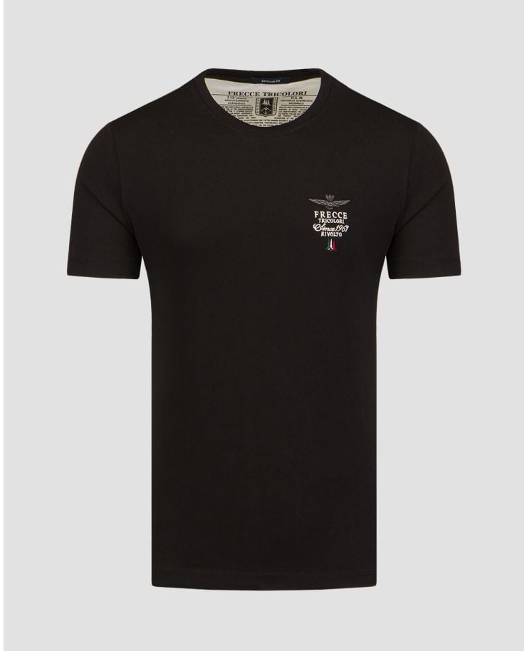 Czarny T-shirt męski Aeronautica Militare