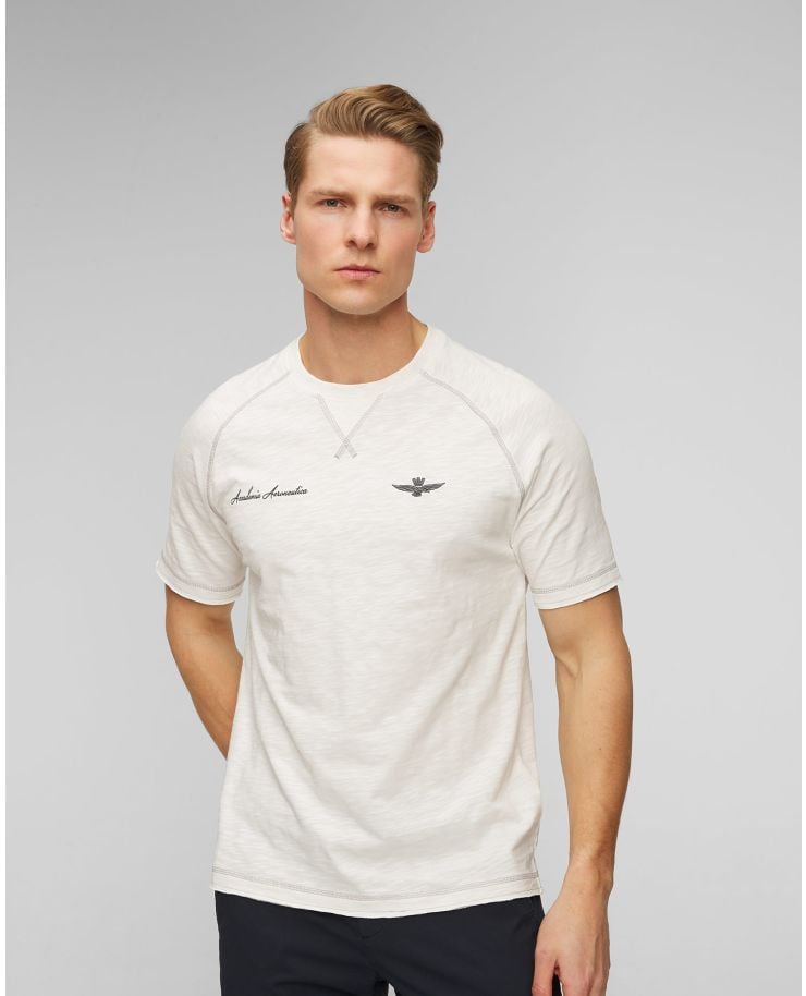 T-shirt blanc pour hommes Aeronautica Militare 