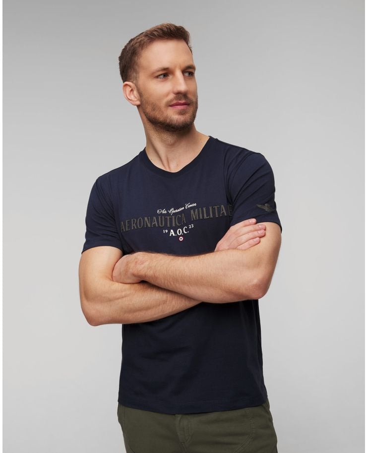 Camiseta azul oscuro de hombre Aeronautica Militare