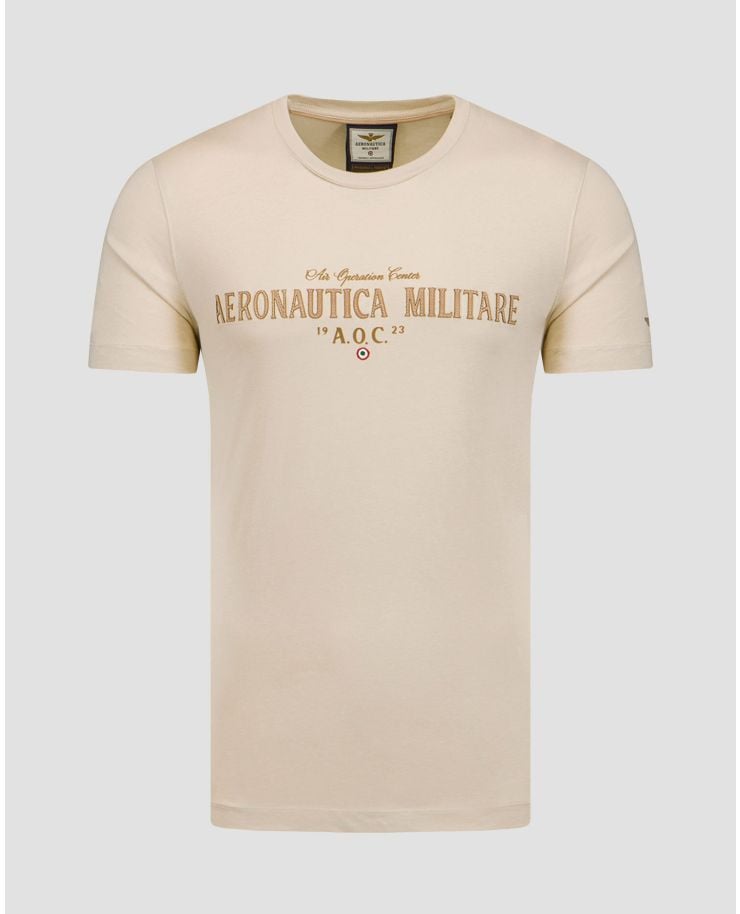 T-shirt beige pour hommes Aeronautica Militare 