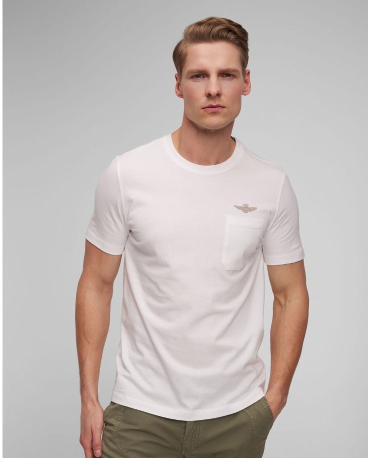 Biały t-shirt męski Aeronautica Militare