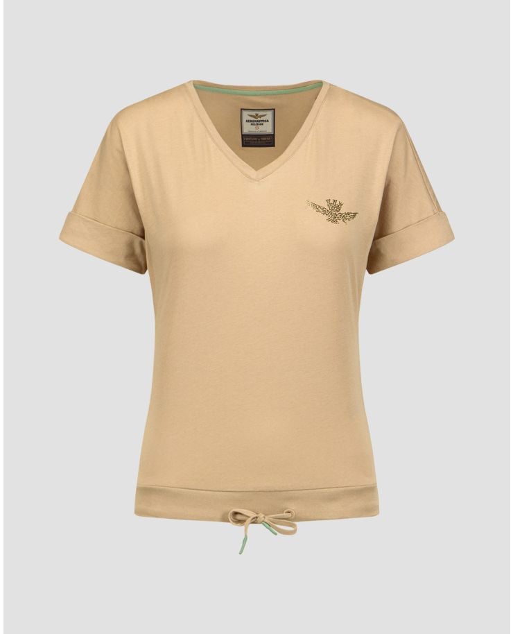 Hnědé dámské tričko Aeronautica Militare