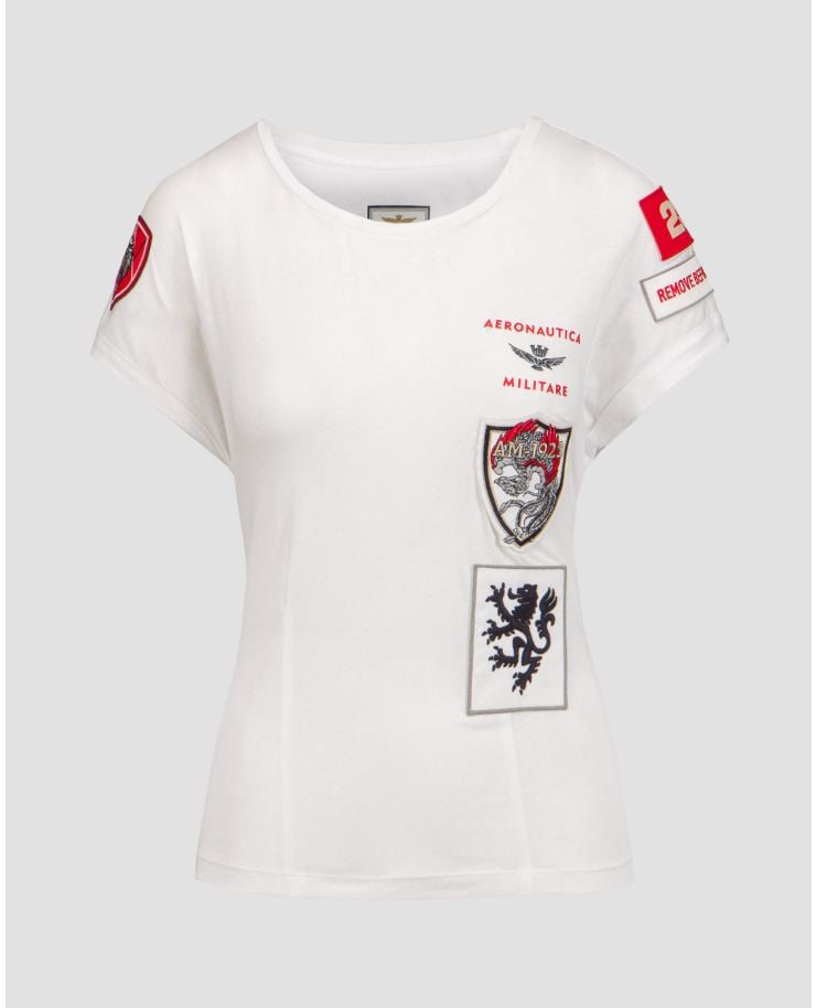 Biały T-shirt damski Aeronautica Militare