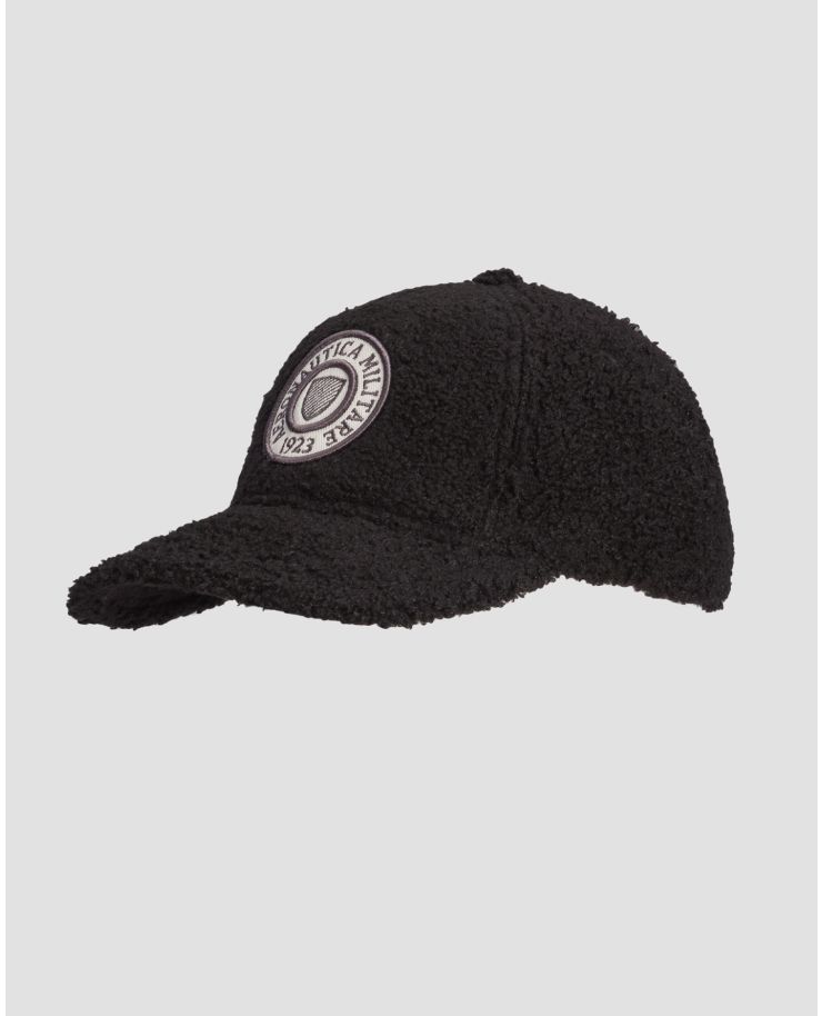 Black faux fur baseball cap Aeronautica Militare