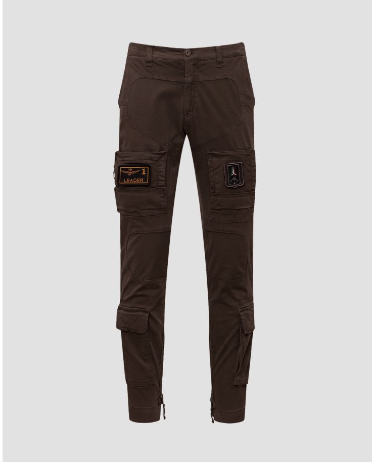 Men's brown cargo trousers Aeronautica Militare