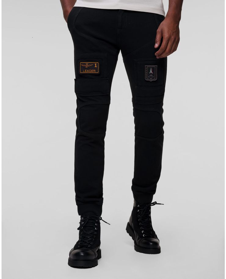 Men's black cargo trousers Aeronautica Militare