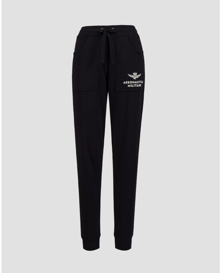 Pantalon de survêtement noir pour femmes Aeronautica Militare