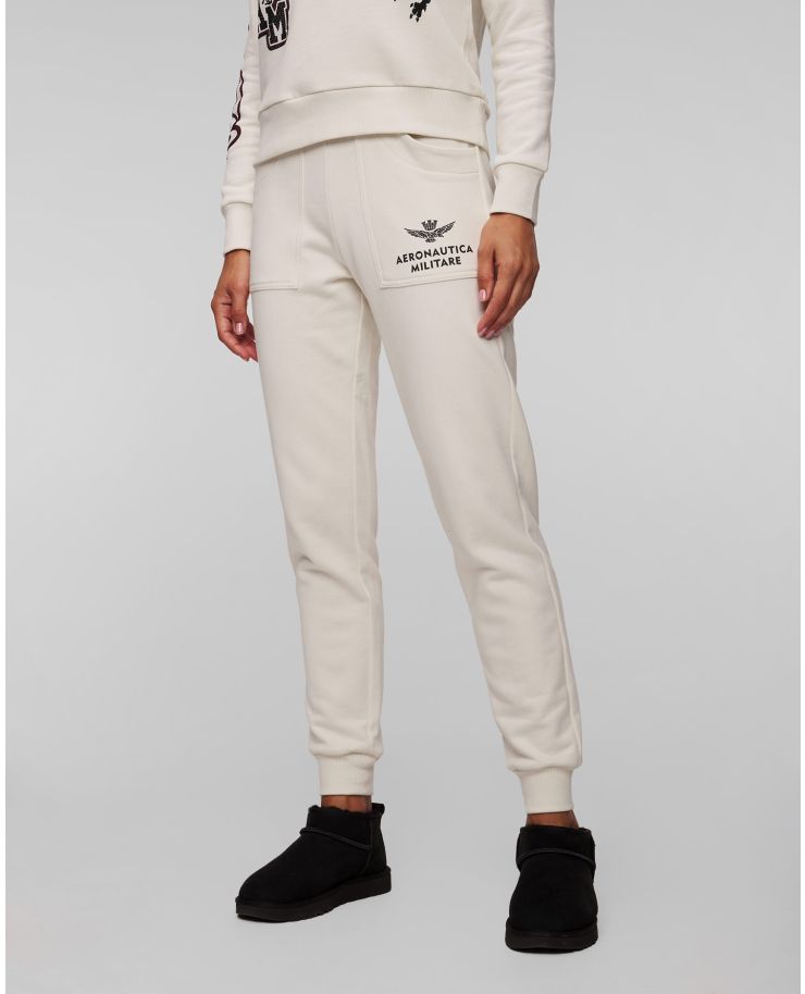 Pantaloni sport bej pentru femei Aeronautica Militare