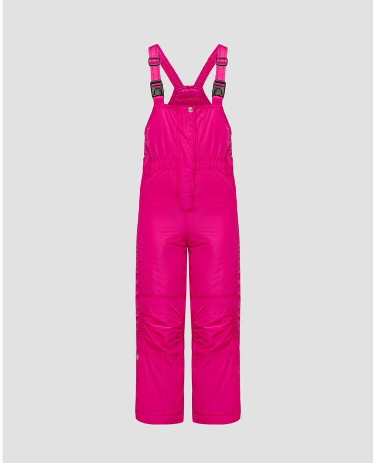 Różowe spodnie narciarskie na szelkach dziewczęce Poivre Blanc