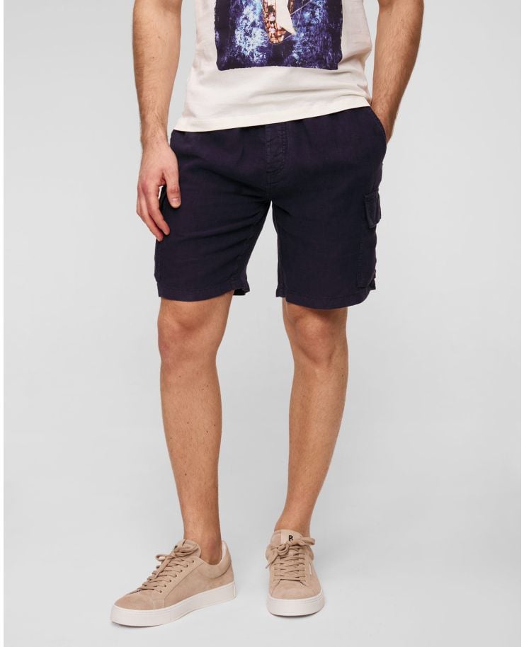 Men's navy blue linen shorts Vilebrequin Baie