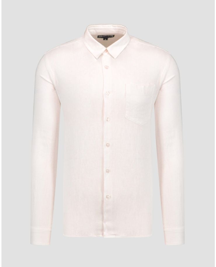 Bílá lněná pánská košile Vilebrequin Caroubis