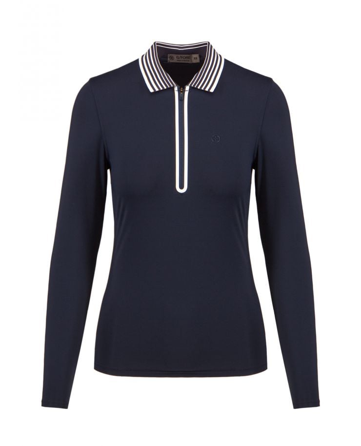 G/FORE FEATHERWEIGHT ZIP POLO Longsleeve