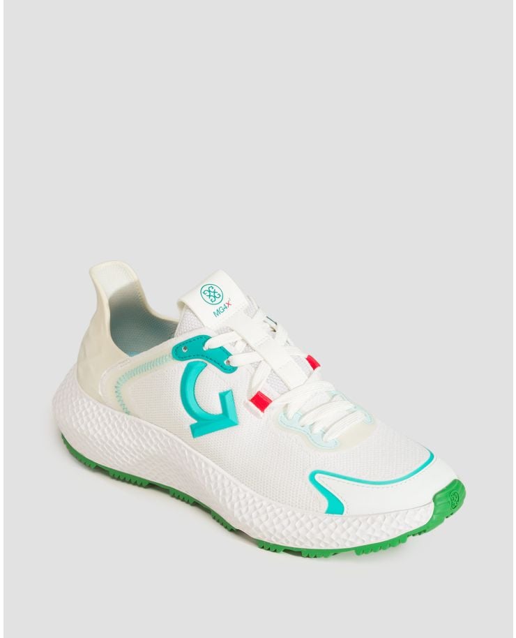 Women's white and turquoise golf shoes G/Fore Quarter G Mg4x2 Hybrid Golf Cross Trainer