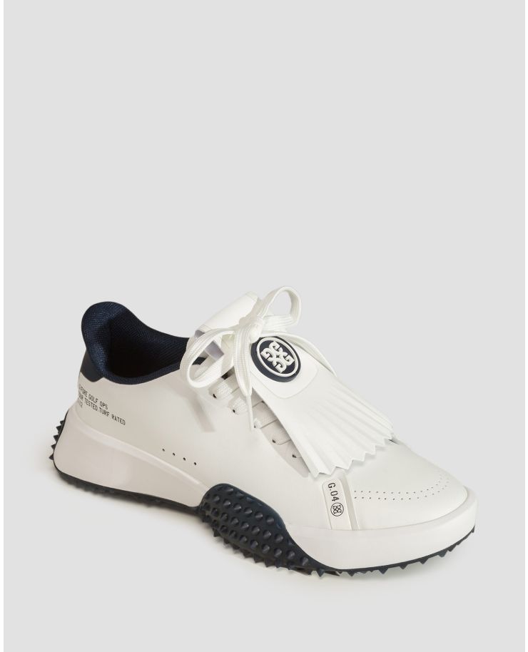 Chaussures de golf blanches et bleu marine pour femmes G/Fore G.112 P.U. Leather Kiltie