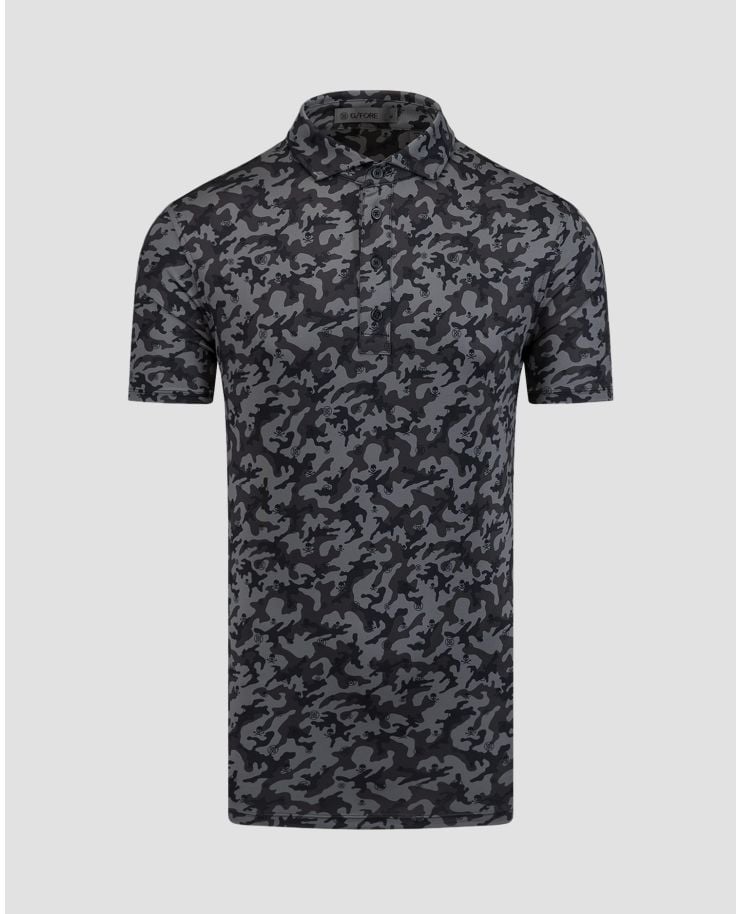 Pánske sivo-čierne tričko moro G/Fore Mapped Icon Camo Tech Jersey Polo