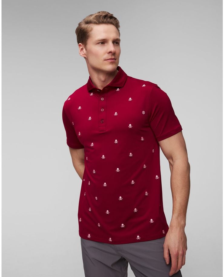 Polo bordeaux pour hommes G/Fore Embroidered Tech Jersey Polo