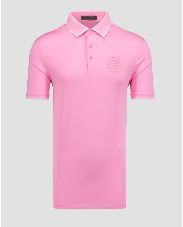 Pánske ružové tričko G/Fore Rib Collar Circle G's Embossed Tech Jersey Polo