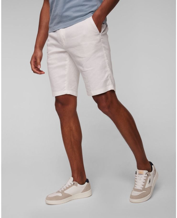 Shorts bianchi di lino da uomo Alberto Jump-K-Linen Twill