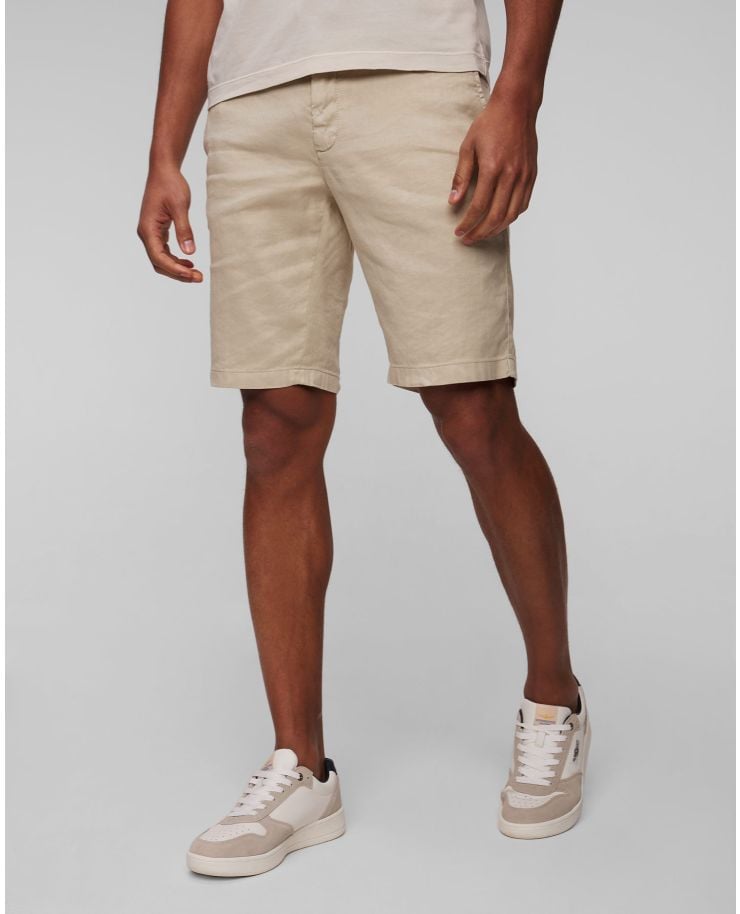 Men’s beige linen shorts Alberto Jump-K-Linen Twill