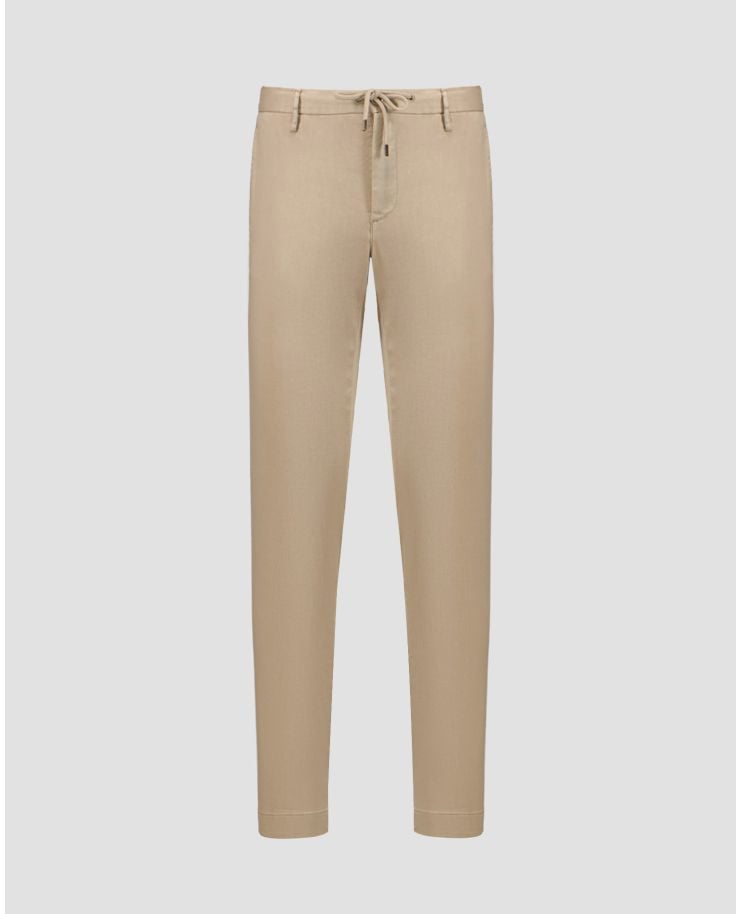 Pantalon avec lin beige pour hommes Alberto Jump-Linen Twill 