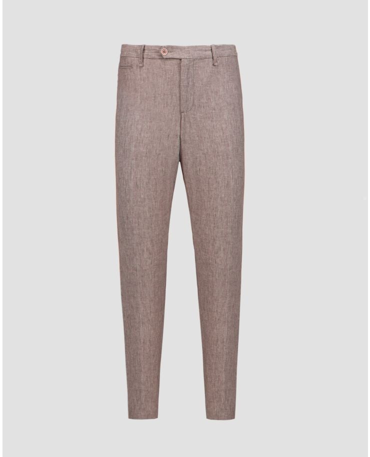 Šedé pánské lněné kalhoty Alberto Steve-Luxury Linen