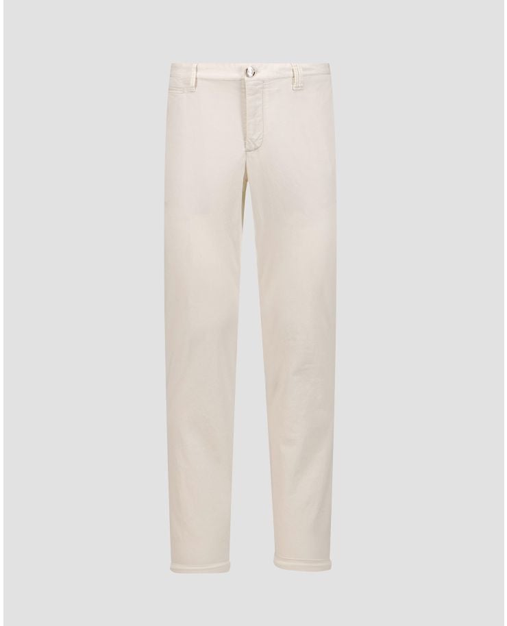 Pantaloni albi pentru bărbați Alberto Rob-Luxury Cotton