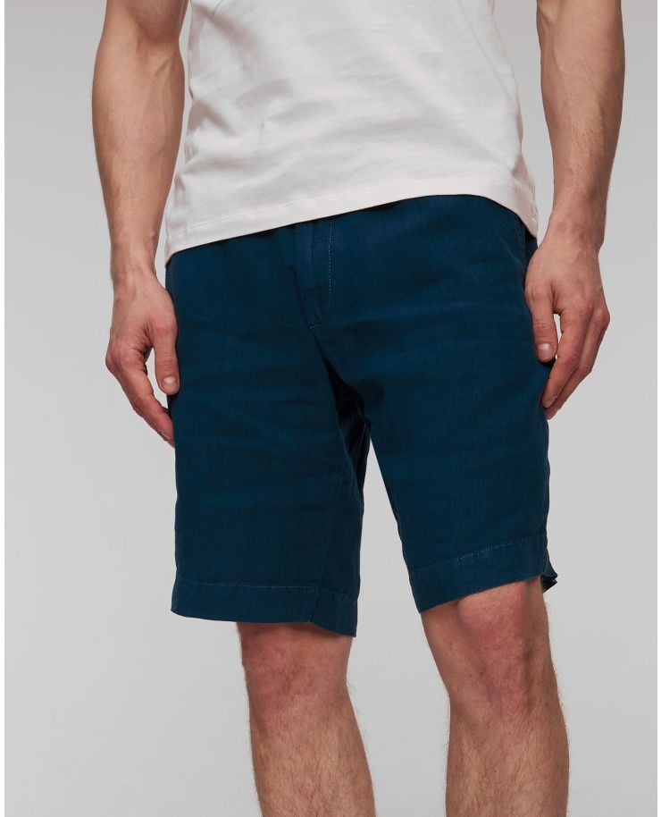 Shorts blu di lino da uomo Alberto House