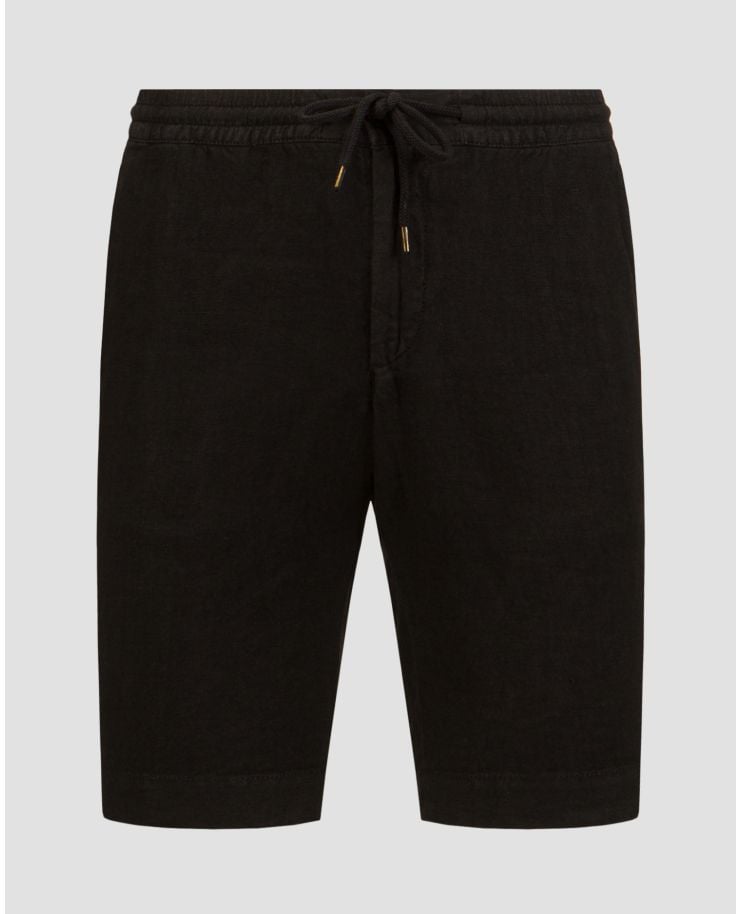 Men's black linen shorts Alberto House