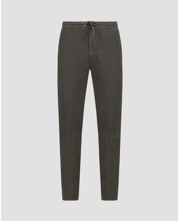 Pantalon en lin gris pour hommes Alberto House-Pure Linen 